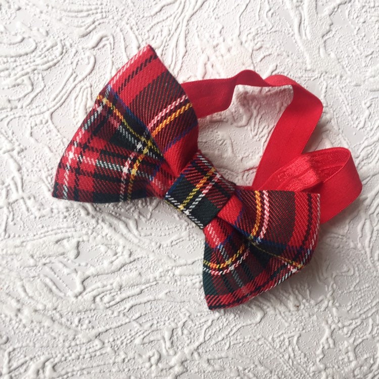 Ted tartan bow, red hair bow, red glitter bow, tartan bow , gold hair bow, girls hair accessories, baby bow , christmas bow,