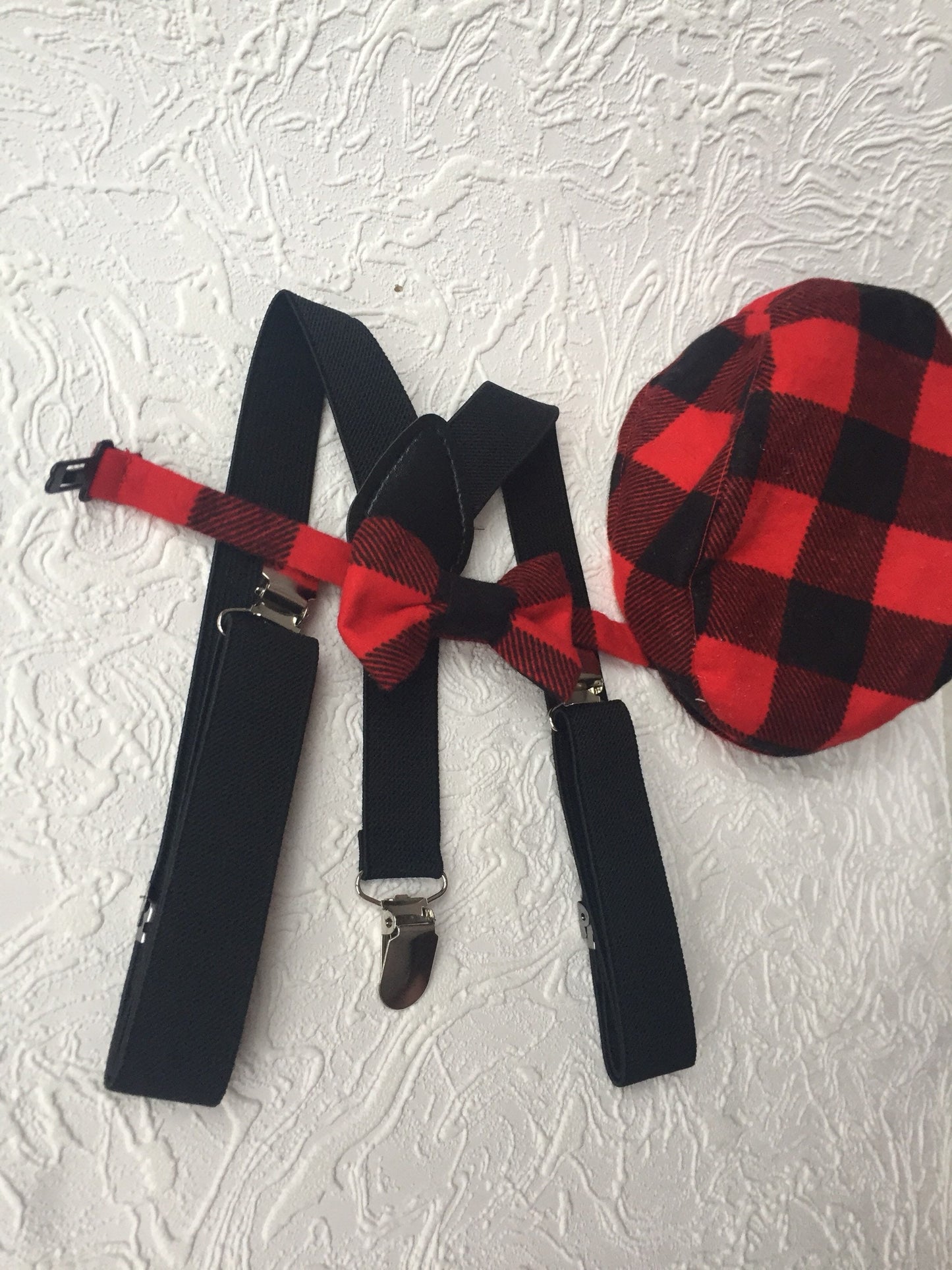 Cake Smash Outfit Boy Girl Buffalo Plaid Set or Buy the Piece Diaper Cover Bow Tie Suspenders Boys First 1st Birthday Lumberjack Photoshoot