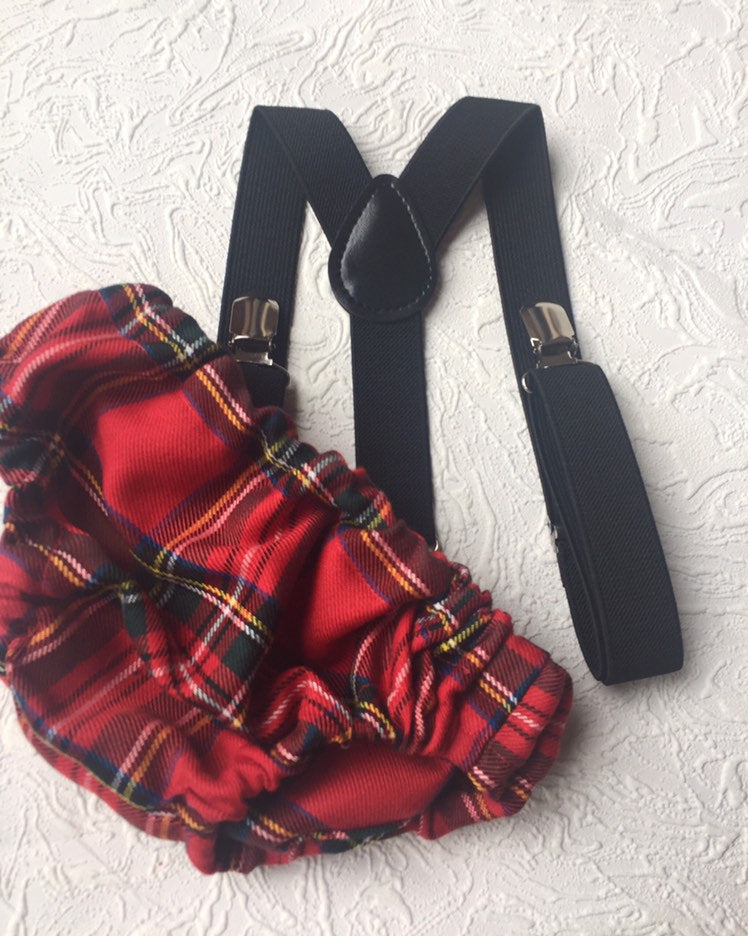 Cake Smash Outfit Boy Girl Buffalo Plaid Set or Buy the Piece Diaper Cover Bow Tie Suspenders Boys First 1st Birthday Tartan Photoshoot