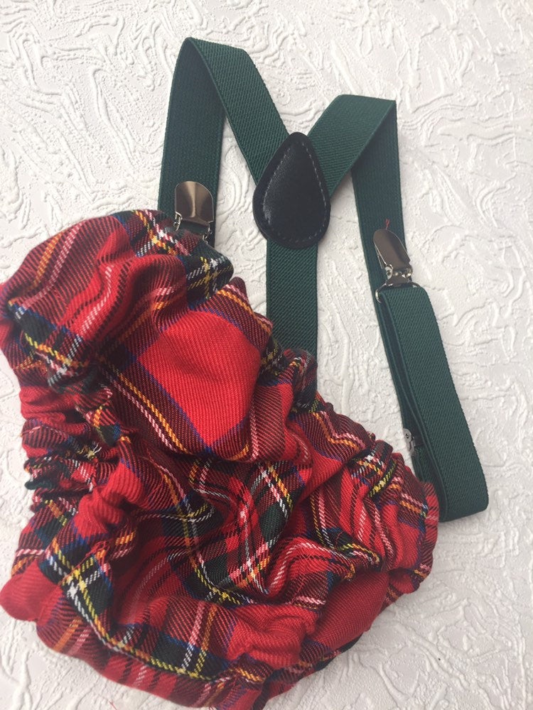Cake Smash Outfit Boy Girl Buffalo Plaid Set or Buy the Piece Diaper Cover Bow Tie Suspenders Boys First 1st Birthday Tartan Photoshoot