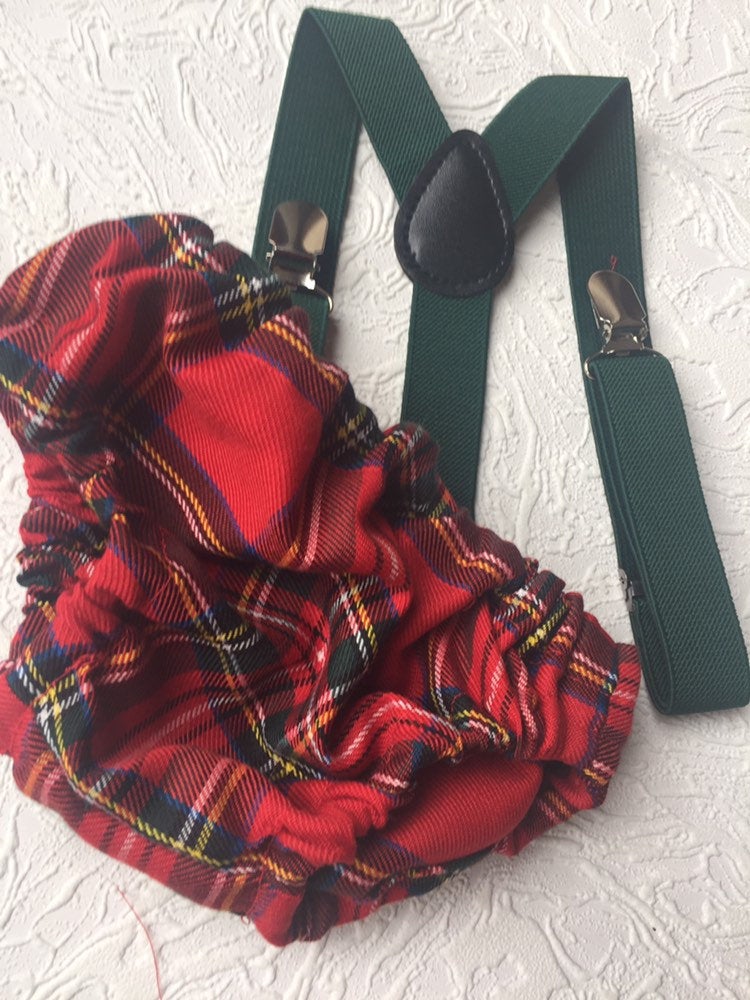 Cake Smash Outfit Boy Girl Buffalo Plaid Set or Buy the Piece Diaper Cover Bow Tie Suspenders Boys First 1st Birthday Tartan Photoshoot