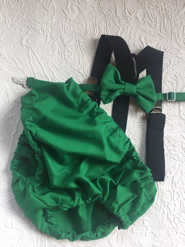 3 Piece Emerald Green Cake Smash Outfit - 1st Birthday Set