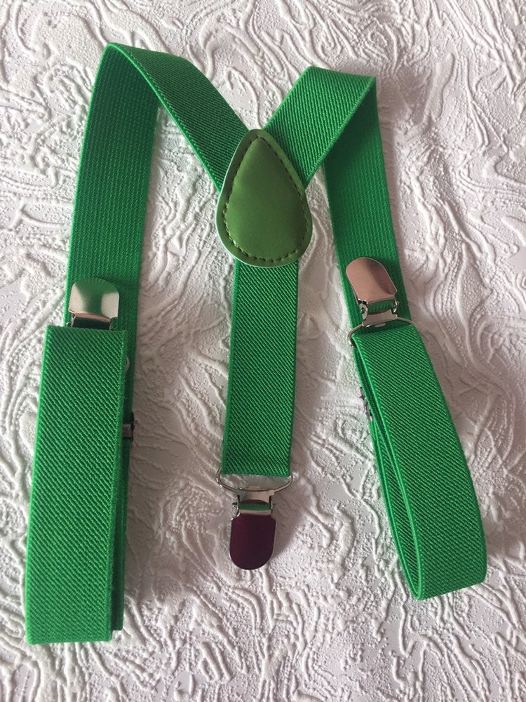 Green suspenders, baby suspenders, christmas suspenders, toddler suspenders, boy suspenders, child suspenders, green baby suspenders, green