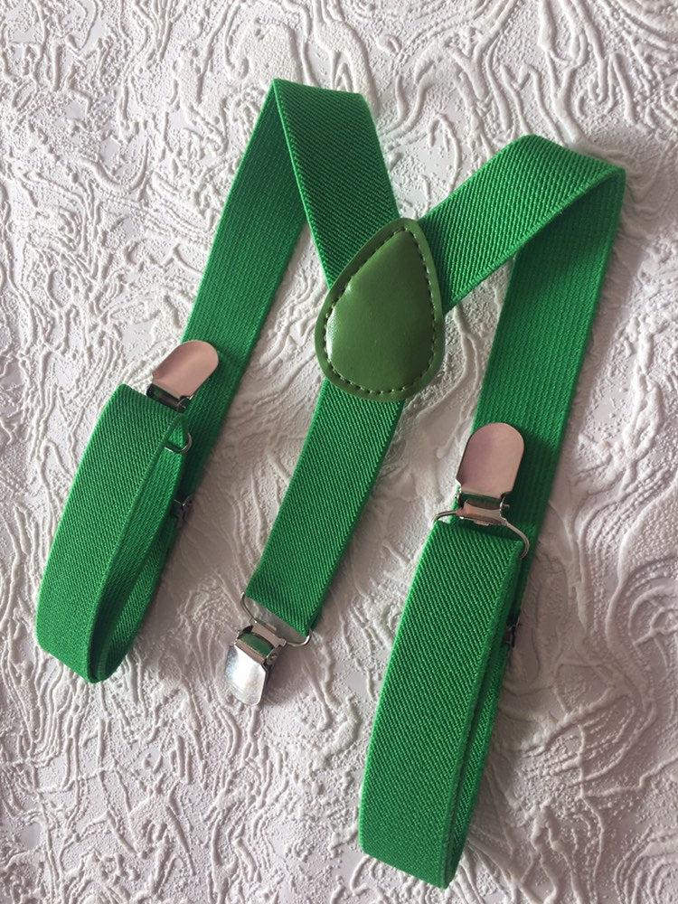 Green suspenders, baby suspenders, christmas suspenders, toddler suspenders, boy suspenders, child suspenders, green baby suspenders, green
