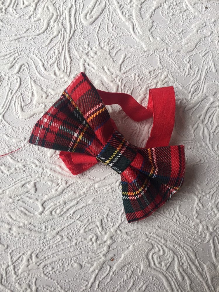 Ted tartan bow, red hair bow, red glitter bow, tartan bow , gold hair bow, girls hair accessories, baby bow , christmas bow,