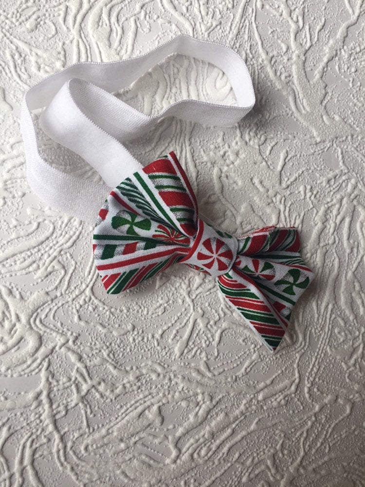 Christmas Headband / Christmas Bow Headband / Candycane Bow
