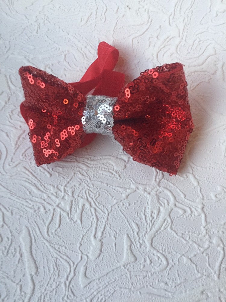 Valentine’s Day Bow, Valentine’s Day Clip, Valentine’s Day Hair Clip, Valentine’s Day Headband, Sequins Bow, Valentine’s Day