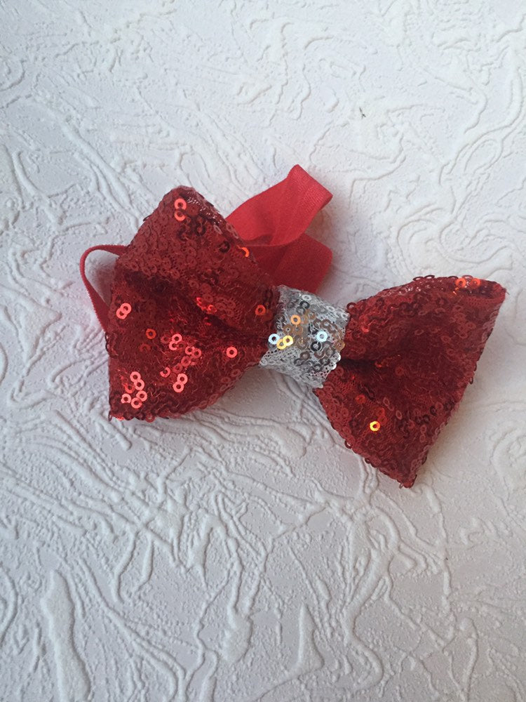 Valentine’s Day Bow, Valentine’s Day Clip, Valentine’s Day Hair Clip, Valentine’s Day Headband, Sequins Bow, Valentine’s Day