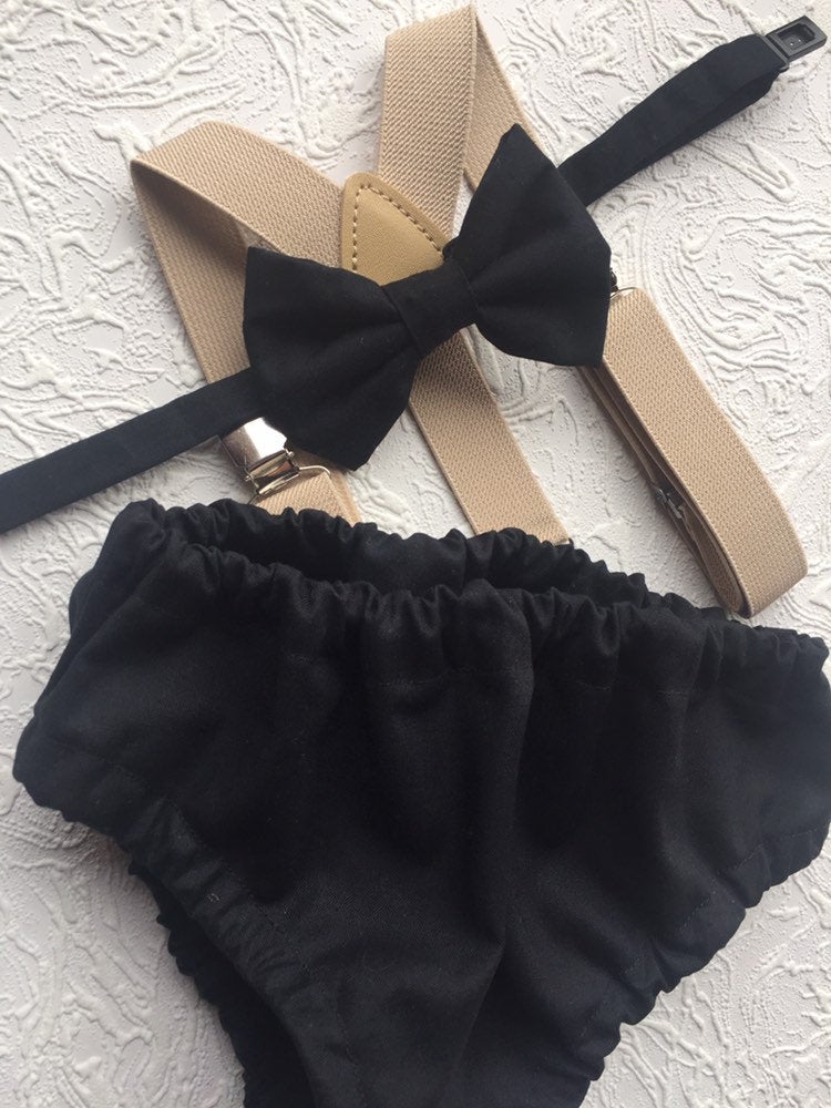 Cake Smash Boy Outfit, Birthday Boy, Black Diaper Cover, Bowtie, Suspender, First Birthday Boy, Boys 1st Birthday
