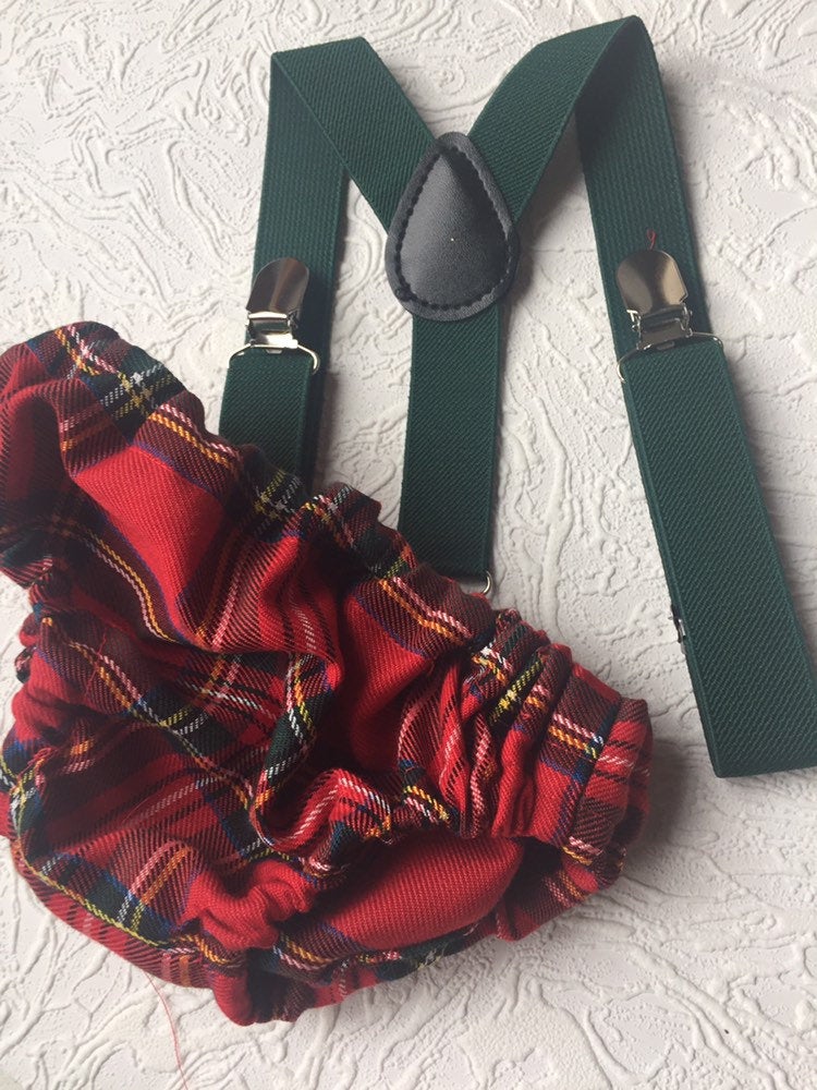 Cake Smash Outfit Boy Girl Buffalo Plaid Set or Buy the Piece Diaper Cover Bow Tie Suspenders Boys First 1st Birthday Tartan Photoshoot
