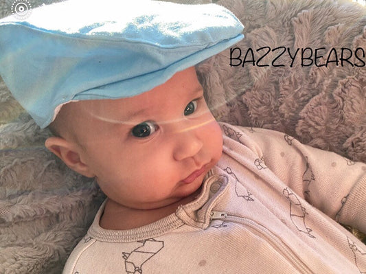 Blue Cotton Newsboy Flat Cap Hat