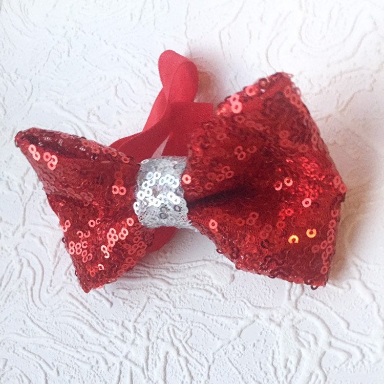 Valentine’s Day Bow, Valentine’s Day Clip, Valentine’s Day Hair Clip, Valentine’s Day Headband, Sequins Bow, Valentine’s Day