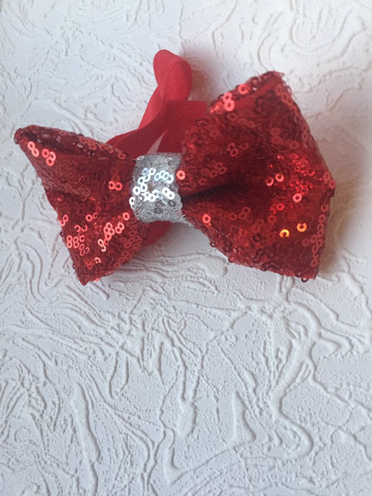 Valentine’s Day Bow, Valentine’s Day Clip, Valentine’s Day Hair Clip, Valentine’s Day Headband, Sequins Bow, Valentine’s Day