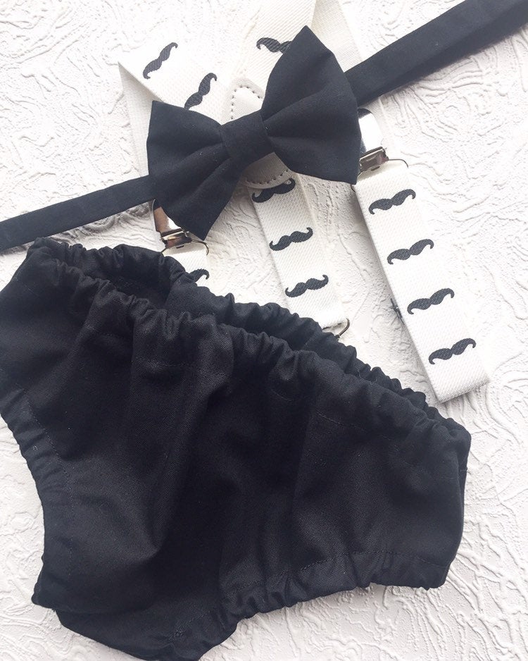Cake Smash Boy Outfit, Birthday Boy, Black Diaper Cover, Bowtie, Suspender, First Birthday Boy, Boys 1st Birthday