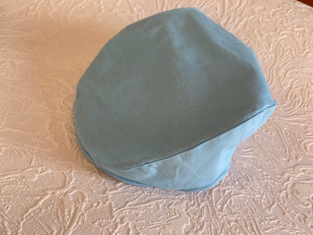 Blue Cotton Newsboy Flat Cap Hat