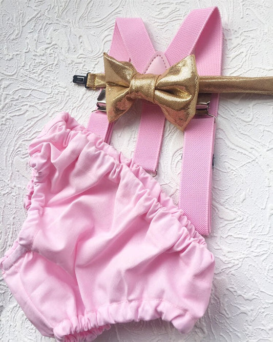 1st Birthday boy cake smash Outfit Bow tie bloomers Suspenders valentine cake smash, boy outfit,bloomers,diaper cover, pink gold cake smash