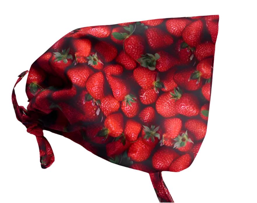 strawberry baby bonnet // baby sun bonnet // reversible bonnet // linen bonnet // baby sun hat // spring bonnet