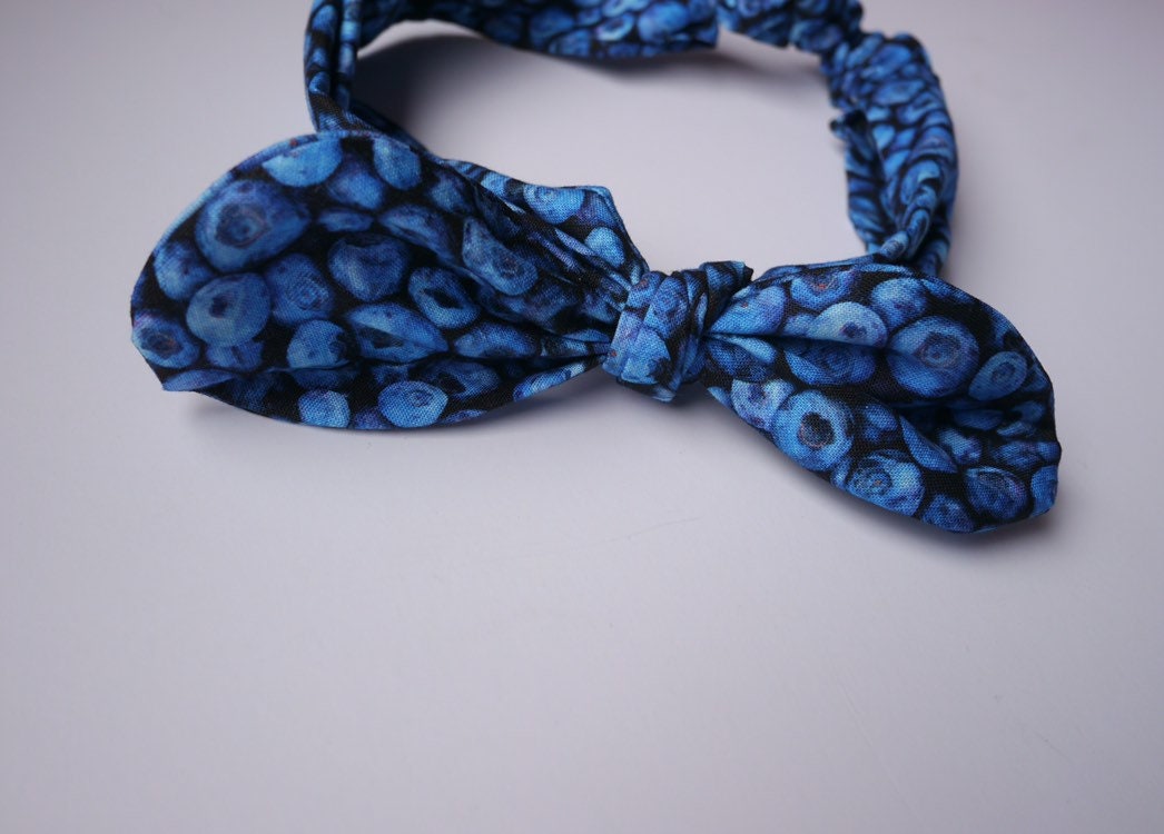 Baby Girl Headwrap, Baby Knot Headband, Knotted Headband, Toddler Headwrap, Top Knot Headband, Baby Top Knot, Blueberry Headwrap