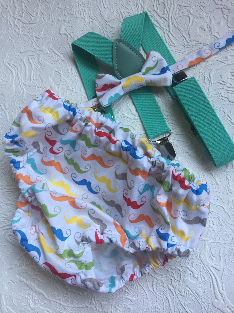 Mr Onederful Cake Smash Boy Outfit, Black Diaper Cover, Bow tie and Suspender, 1st Birthday Boy, Bowtie baby outfit, Bowtie birthday outfit