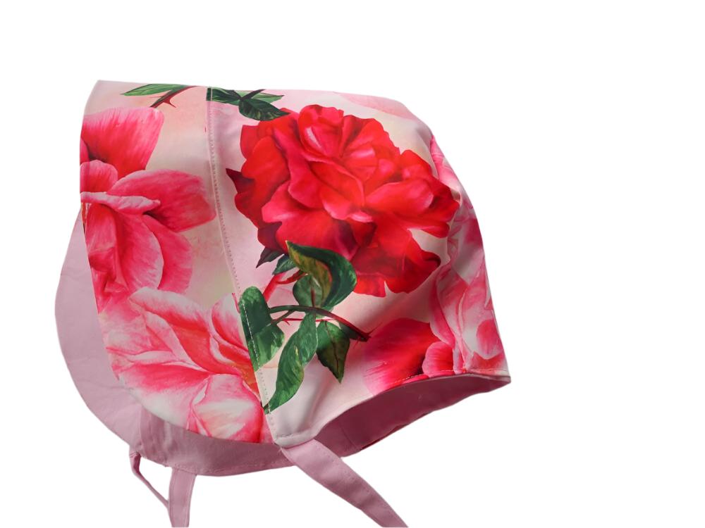 watercolour flower satin bonnet