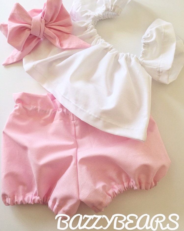 Baby girl set, pink pastel outfit, silk satin, Toddler sets, Baby girl, Shorts and Crop Top, 1st Birthday outfit, Girl clothes, off shoulder