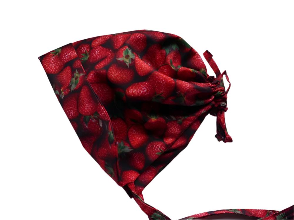 strawberry baby bonnet // baby sun bonnet // reversible bonnet // linen bonnet // baby sun hat // spring bonnet