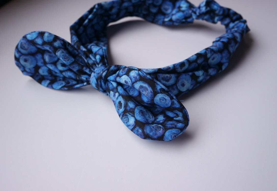 Baby Girl Headwrap, Baby Knot Headband, Knotted Headband, Toddler Headwrap, Top Knot Headband, Baby Top Knot, Blueberry Headwrap