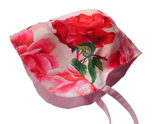 watercolour flower satin bonnet
