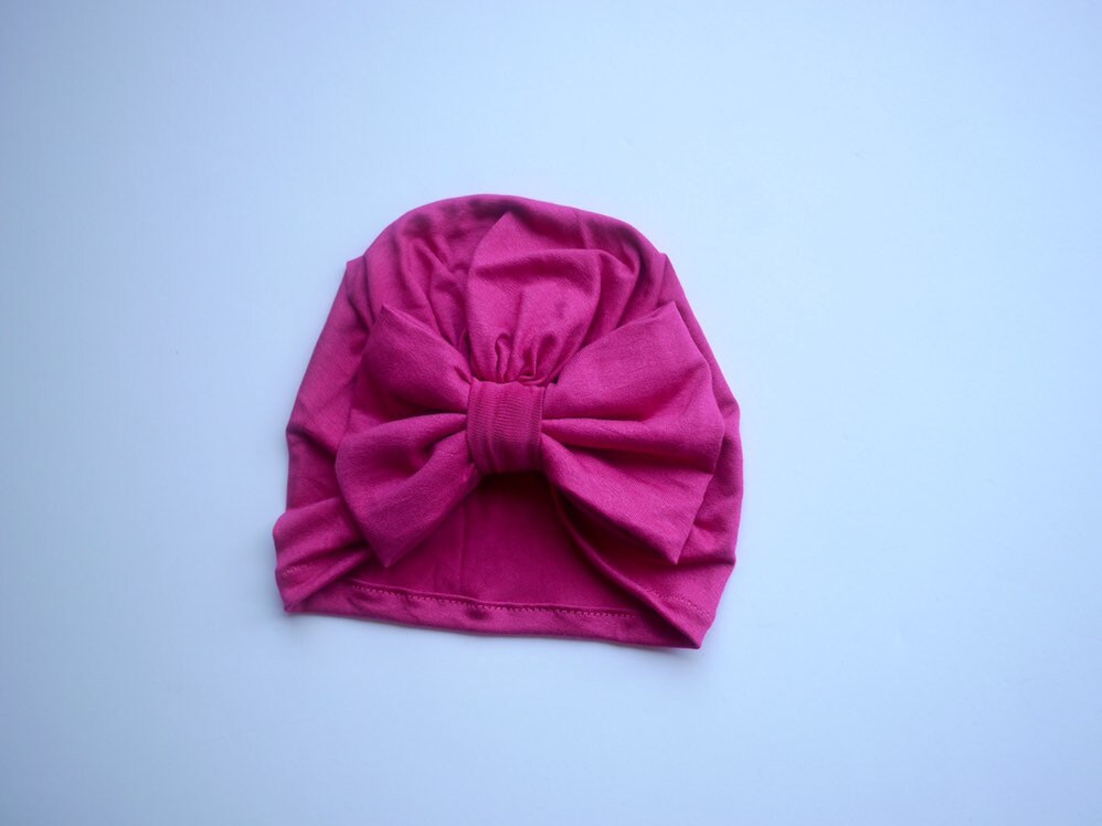 Pink Turban - Baby Turban - bubblegum turban - pink ruffle turban hat - baby turban - toddler turban - bow turban turban - top knot turban