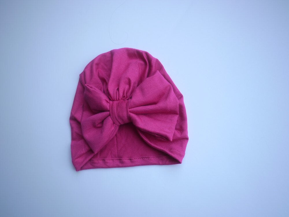 Pink Turban - Baby Turban - bubblegum turban - pink ruffle turban hat - baby turban - toddler turban - bow turban turban - top knot turban