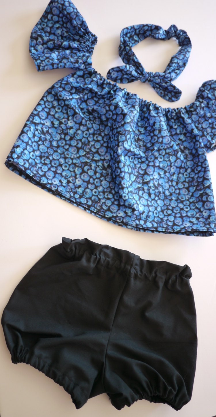 Baby Girl Set, Baby girl clothes, Baby outfit, baby sunsuit, Photography prop, Blueberry, Blue, Birthday outfit,baby shower gift,summer baby