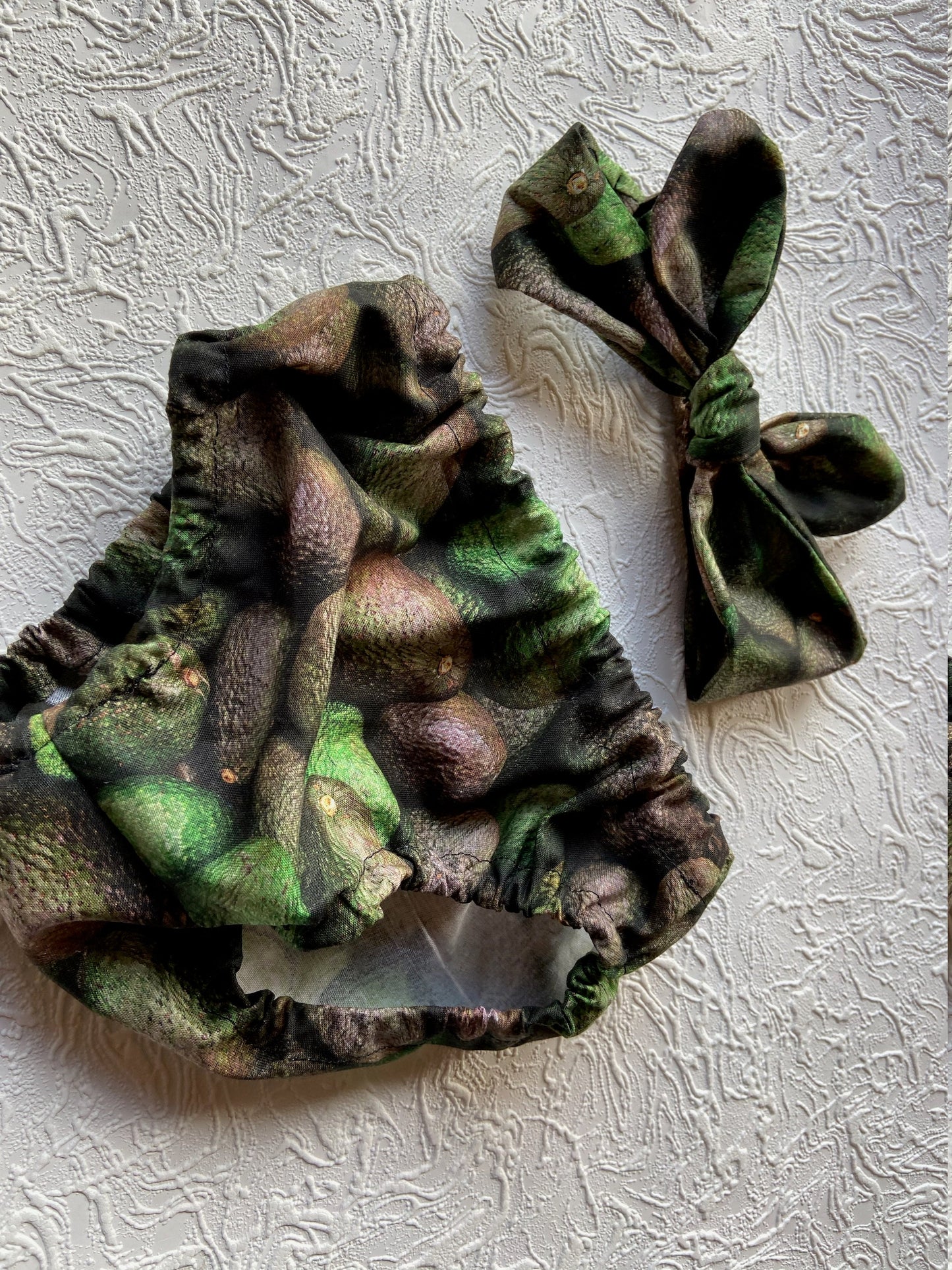 Headband bloomer set, avocado cake smash, girl bloomer set, knot headband bloomer, avocado diaper cover, baby girl gift, bloomer girl set