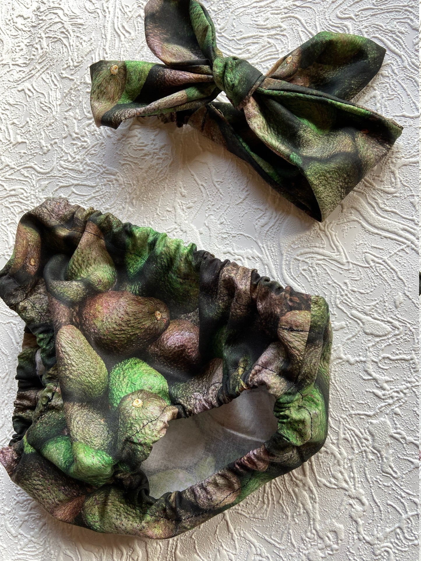 Headband bloomer set, avocado cake smash, girl bloomer set, knot headband bloomer, avocado diaper cover, baby girl gift, bloomer girl set