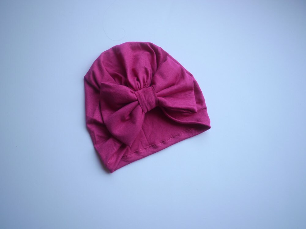 Pink Turban - Baby Turban - bubblegum turban - pink ruffle turban hat - baby turban - toddler turban - bow turban turban - top knot turban