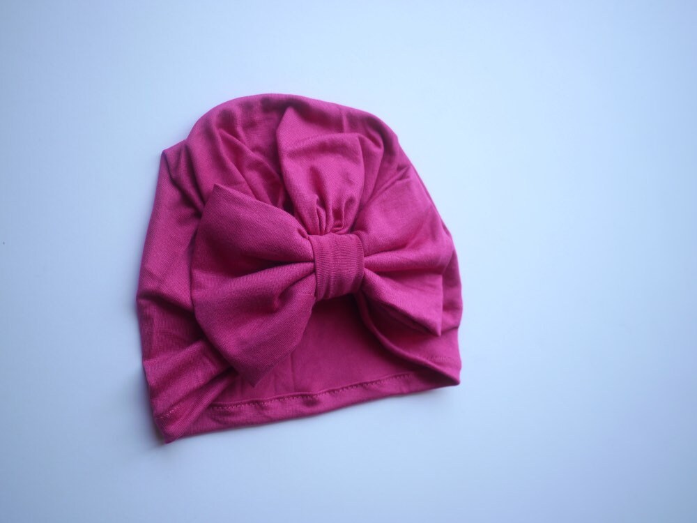 Pink Turban - Baby Turban - bubblegum turban - pink ruffle turban hat - baby turban - toddler turban - bow turban turban - top knot turban