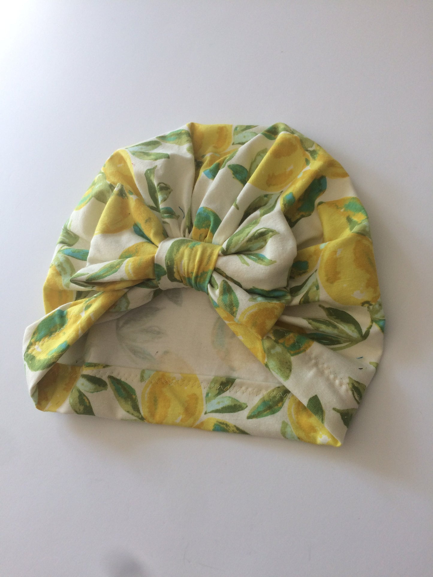 Lemon Top Knot Turban, Yellow Melon Baby Hat, Toddler Summer Outfit, Adult Headwrap, Newborn Hospital outfit