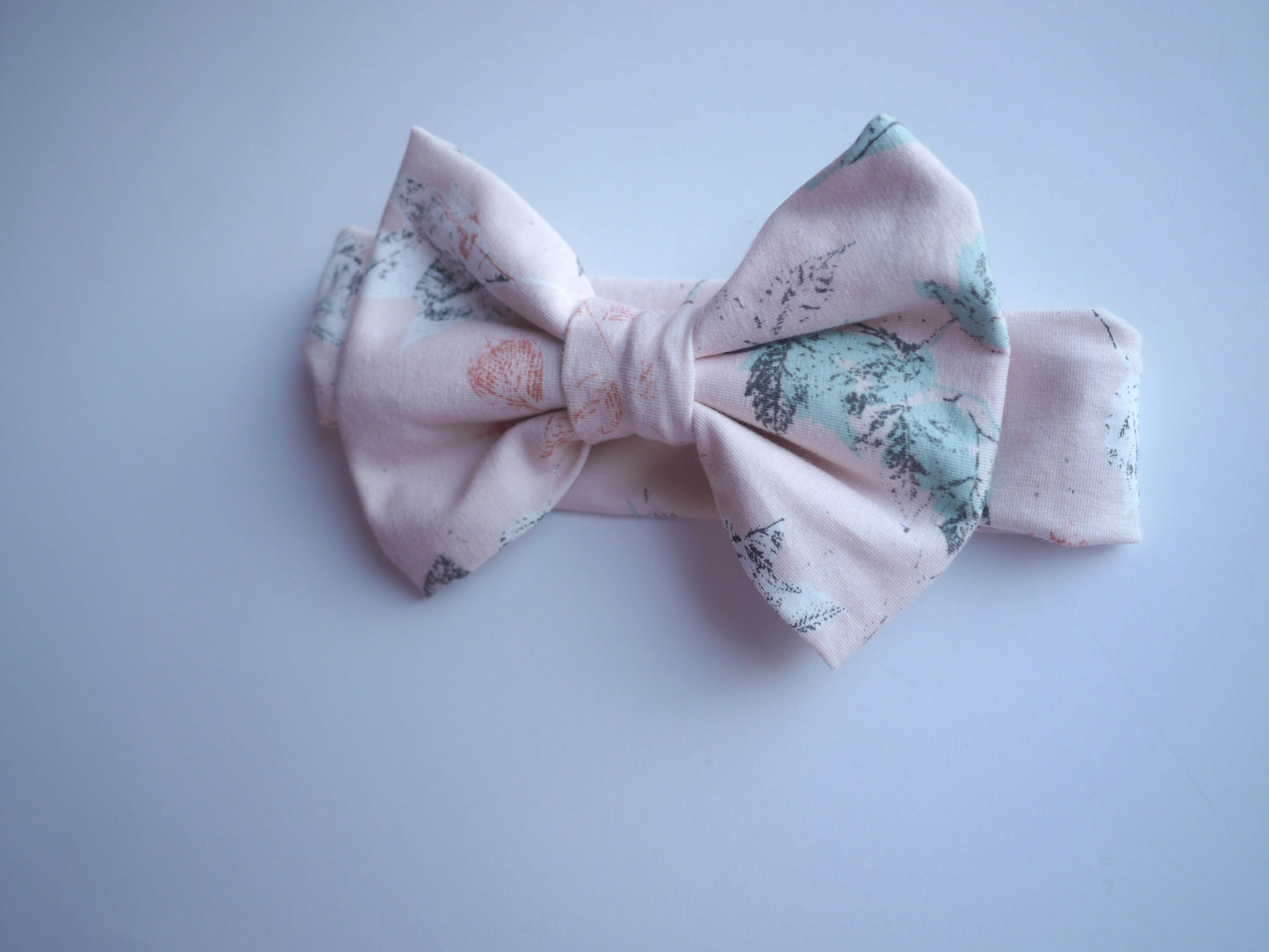 Blush Linen: baby bow, blush linen bow, pink linen bow, pink infant bow, blush headband, rose pink cotton headband