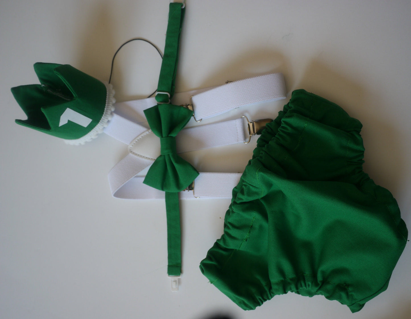 Baby Boy Green Cake Smash Outfit -- Baby Boy First Birthday Outfit Green