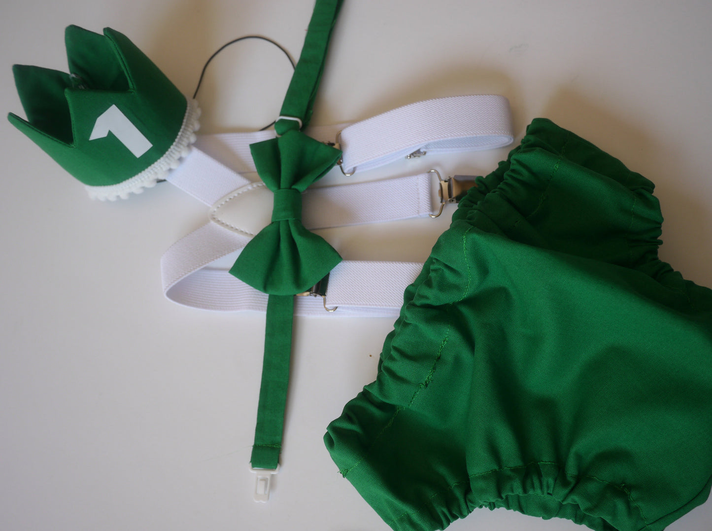 Baby Boy Green Cake Smash Outfit -- Baby Boy First Birthday Outfit Green