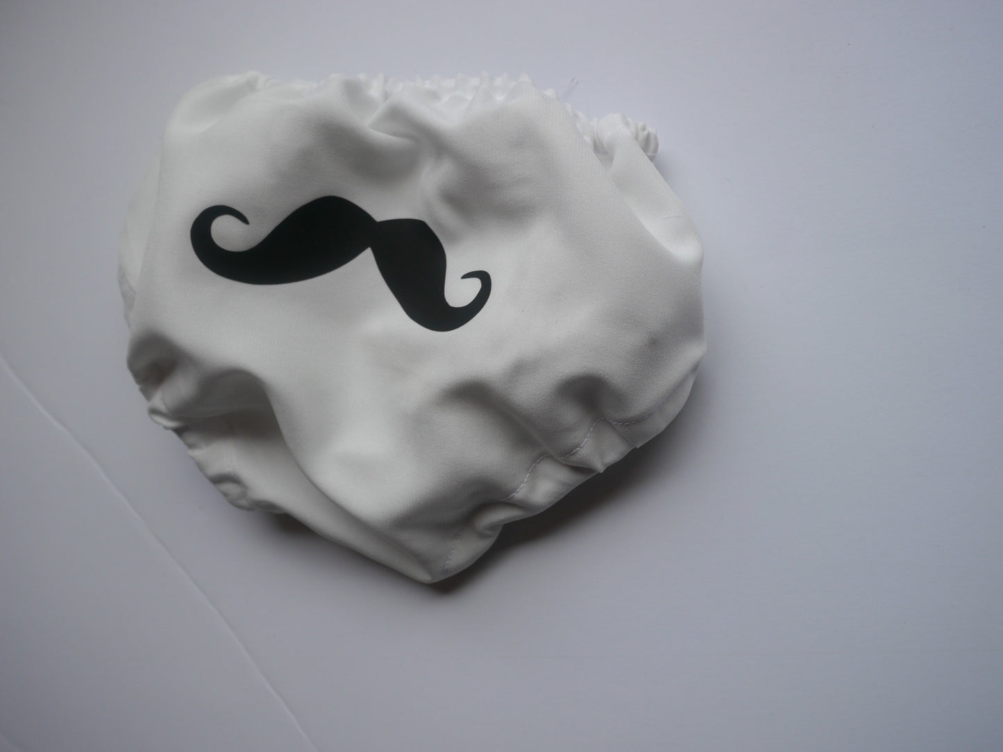Black & White Moustache 1 Piece Cake Smash Bloomer - First Birthday Mr Onederful Cake Smash Boy Bloomer, moustache Diaper Cover, little man