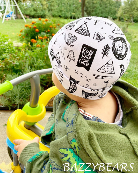 Wild one Baby Boy Newborn and boy beanie hat