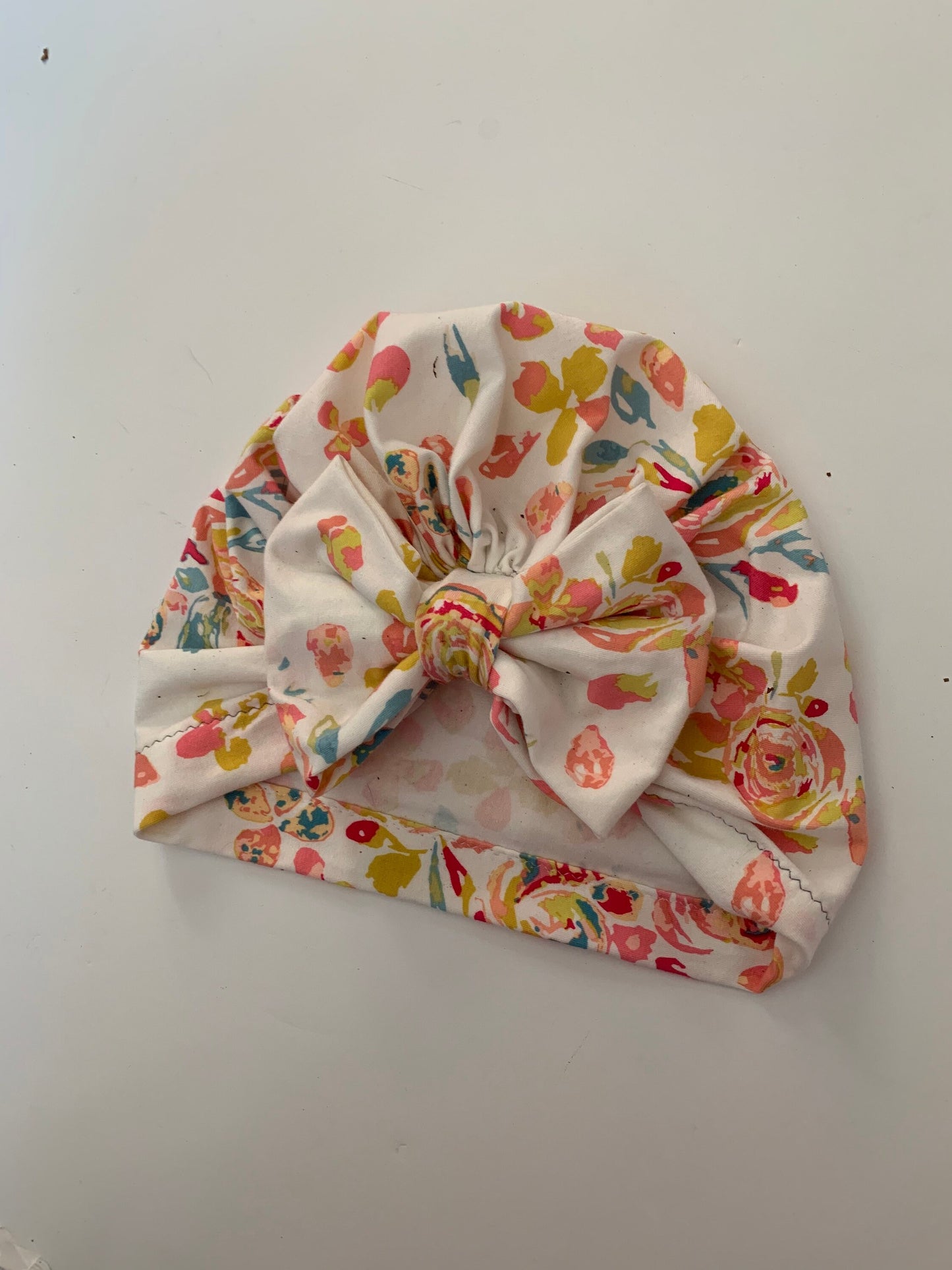 Spring Rainbow Floral Turban Hat