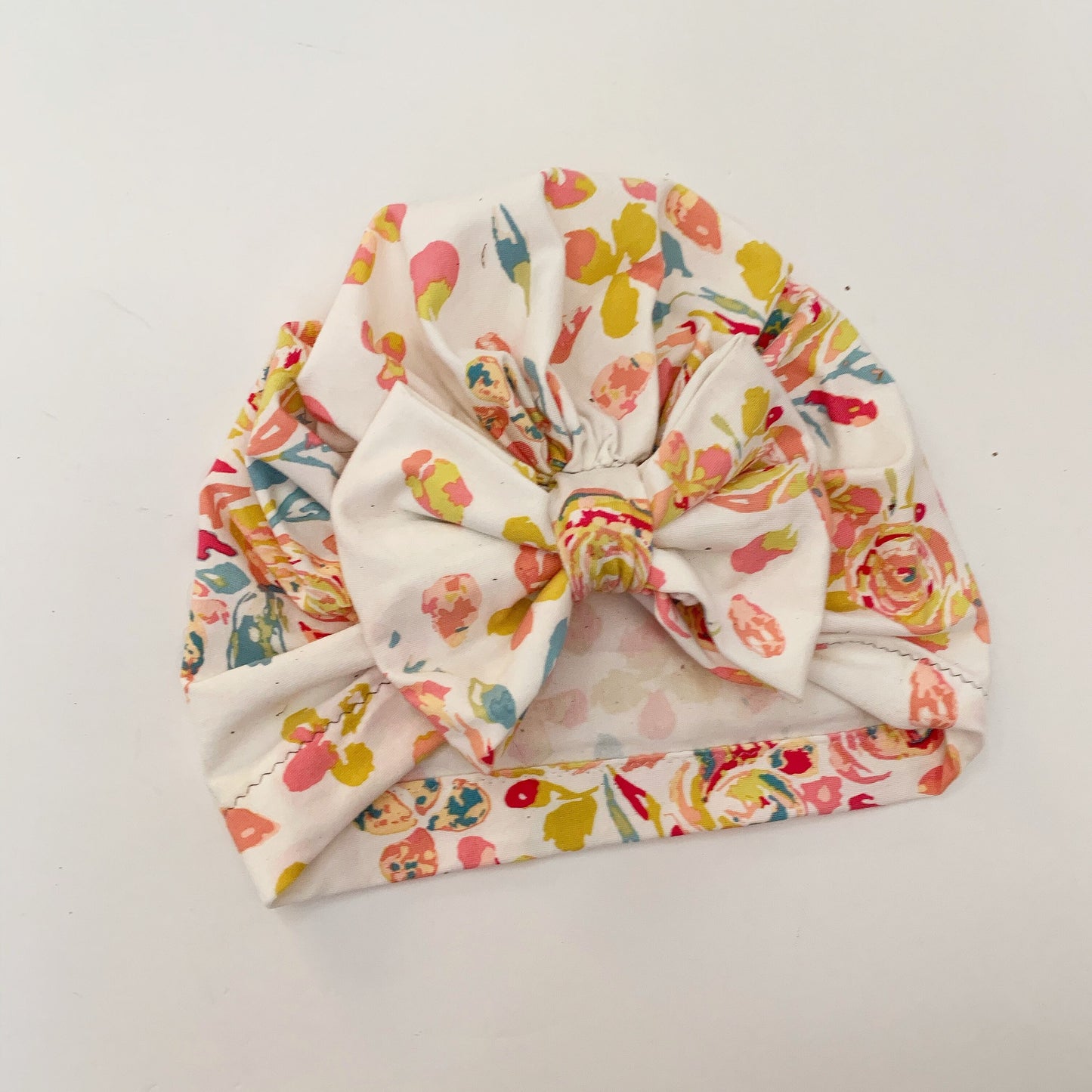 Spring Rainbow Floral Turban Hat