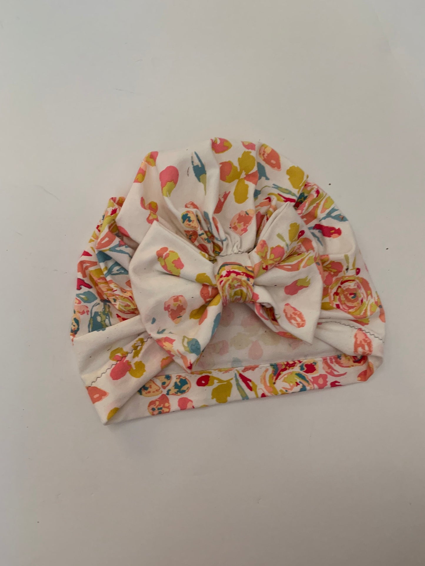 Spring Rainbow Floral Turban Hat