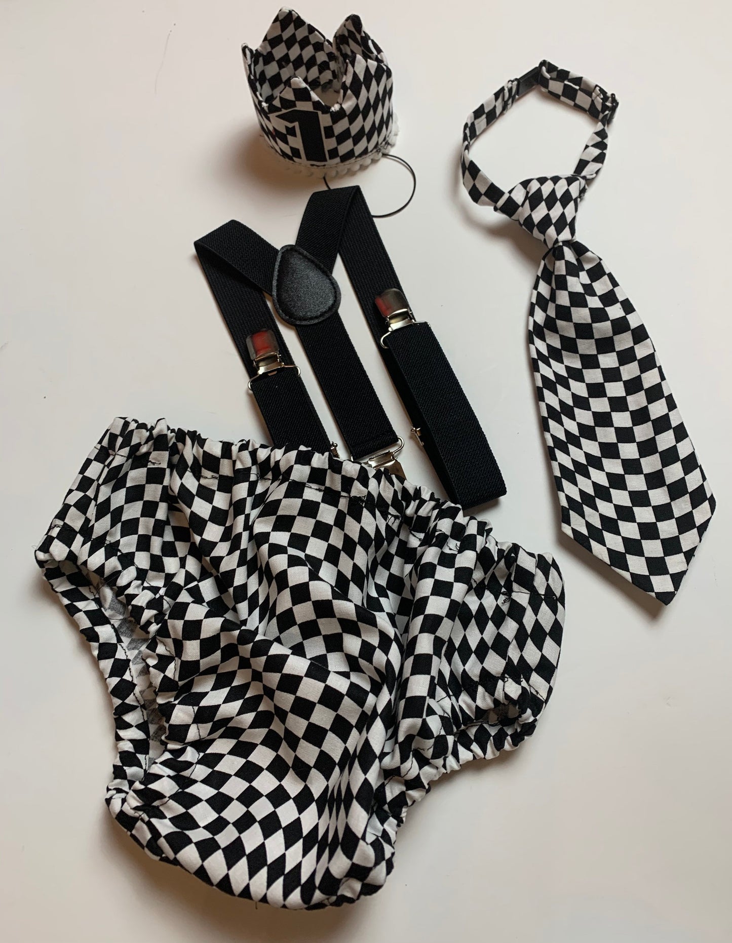 First Birthday Cake Smash Outfit Racing car Red Black yellow Car flames Diaper Cover neck Tie for Baby Boy racing cake smash