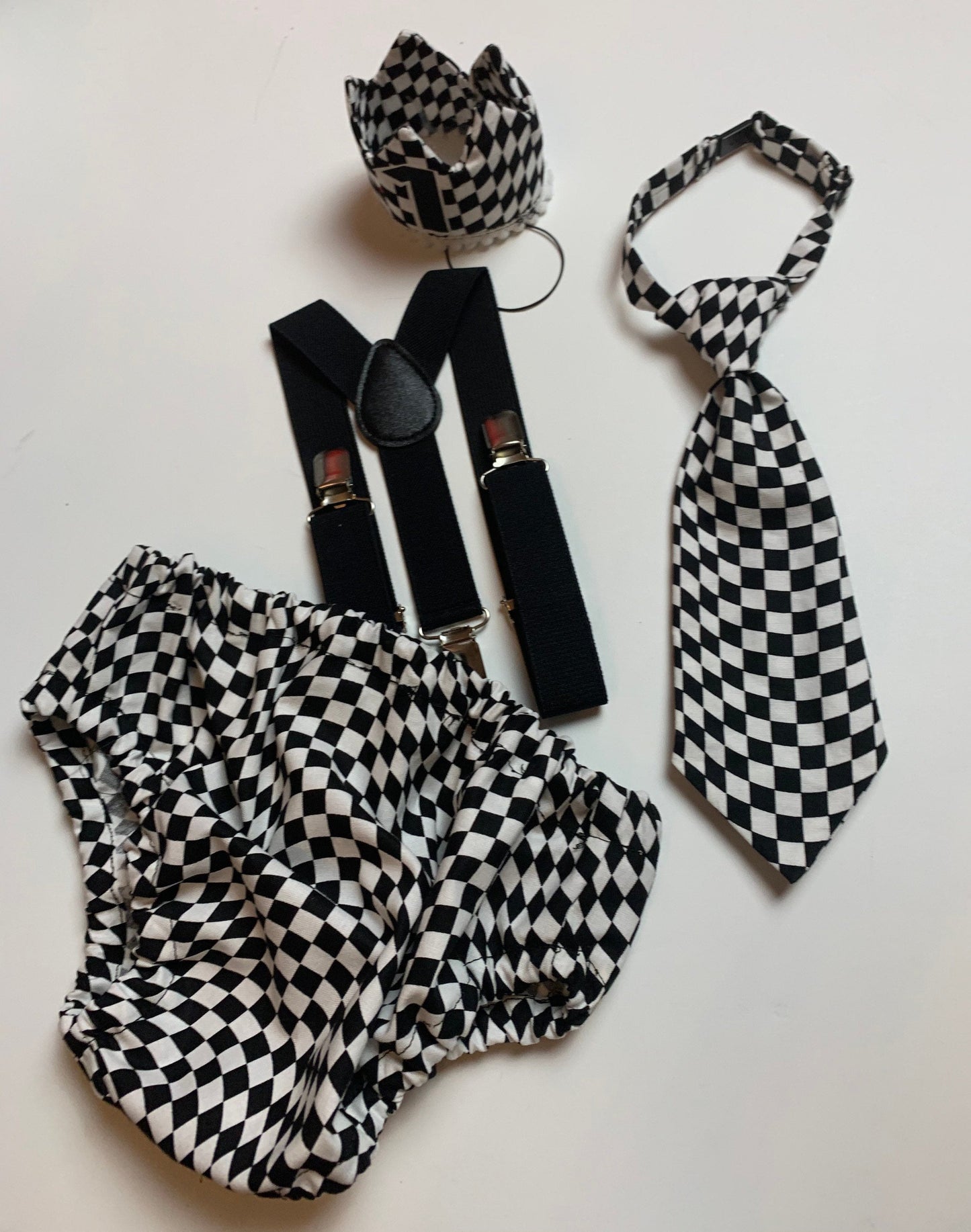 First Birthday Cake Smash Outfit Racing car Red Black yellow Car flames Diaper Cover neck Tie for Baby Boy racing cake smash