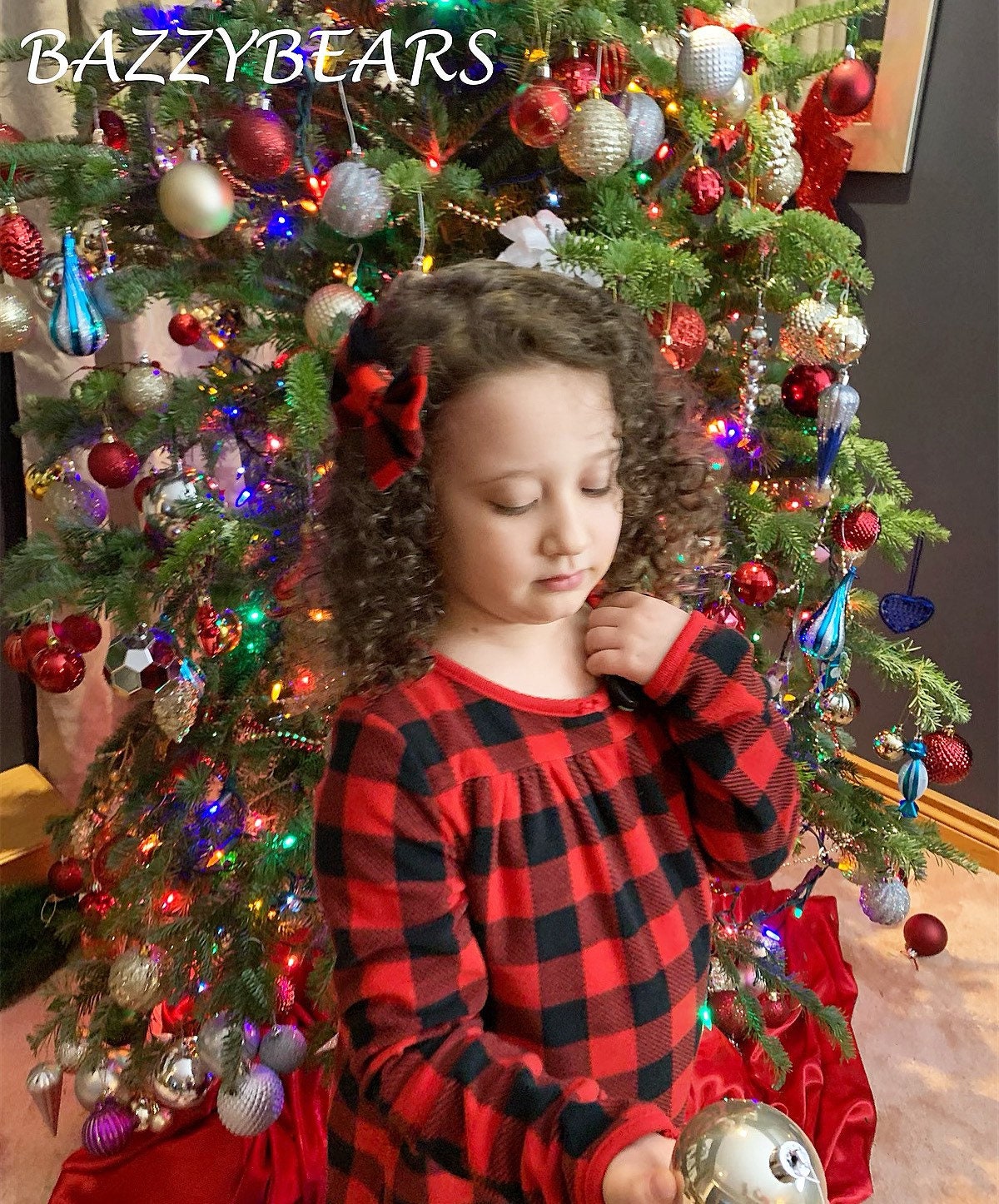 Baby Bows, Baby Headband, Baby Bow Headband, Baby Girl Headband, Felt Bow Headband, Buffalo Plaid, Newborn Headband, Buffalo Plaid Bow