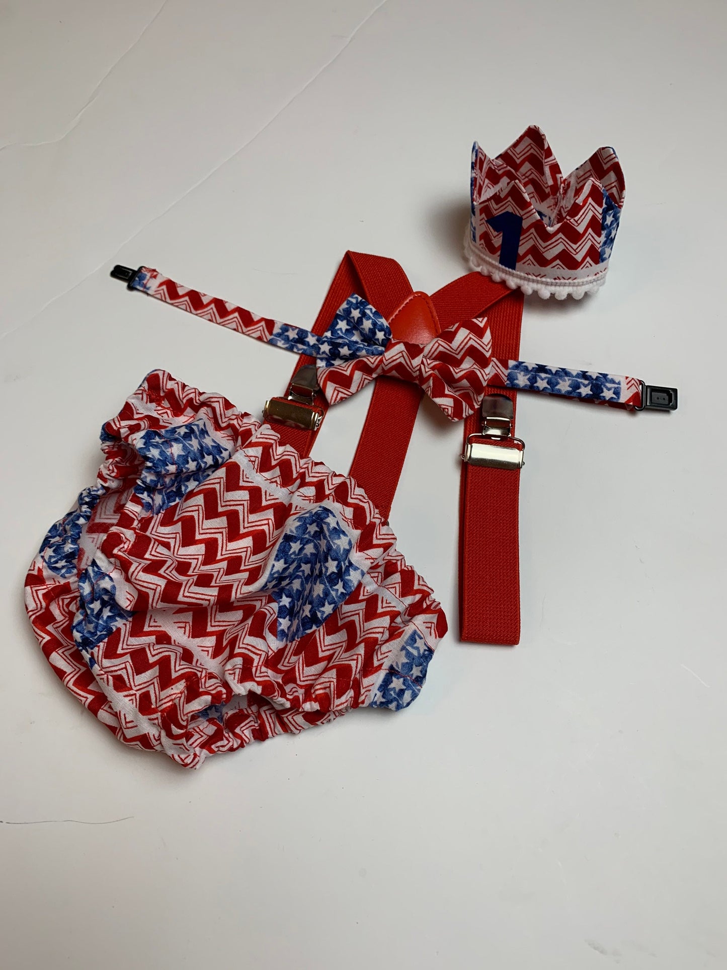 Boys 4th of July Blue White Star Bow Tie Suspender Set, Baby Boy Bow Tie, First Birthday Boy, Toddler Bow Tie, Boys Cake Smash Outfit, Gift