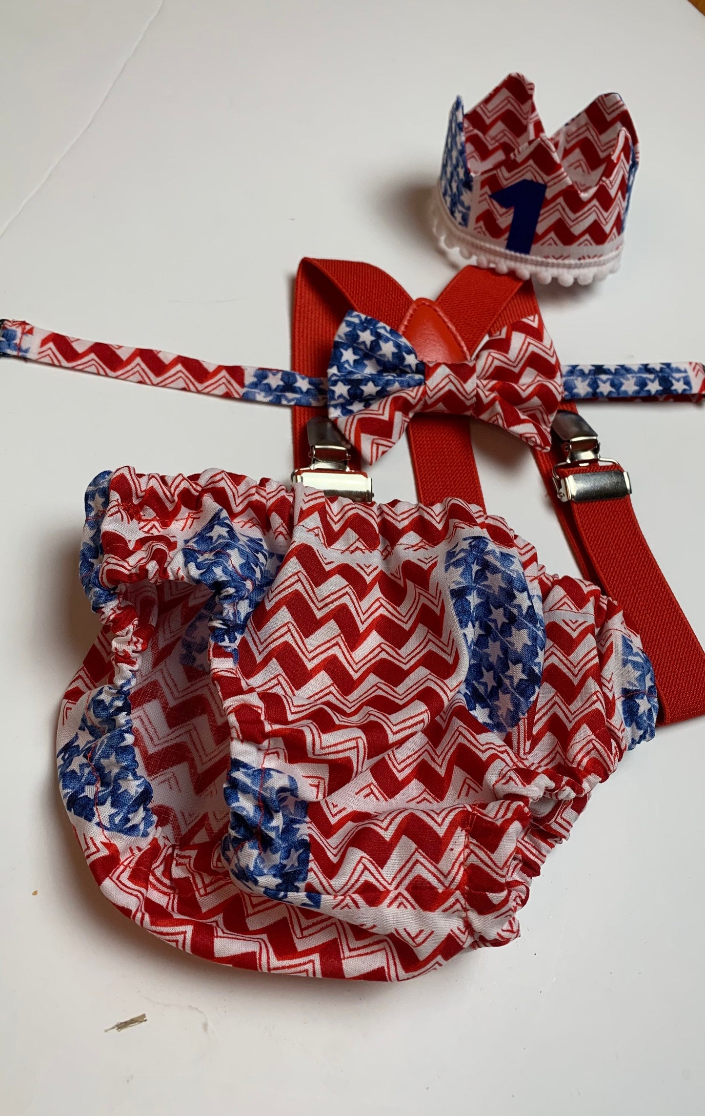 Boys 4th of July Blue White Star Bow Tie Suspender Set, Baby Boy Bow Tie, First Birthday Boy, Toddler Bow Tie, Boys Cake Smash Outfit, Gift