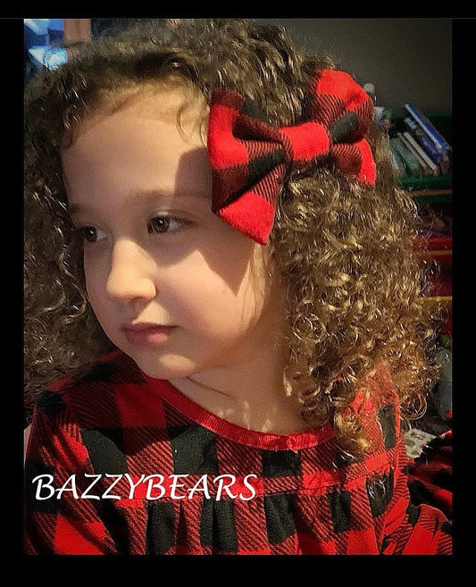 Baby Bows, Baby Headband, Baby Bow Headband, Baby Girl Headband, Felt Bow Headband, Buffalo Plaid, Newborn Headband, Buffalo Plaid Bow
